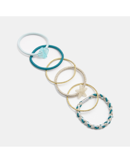 Elastiques fantaisie (lot de 6) turquoise fille
