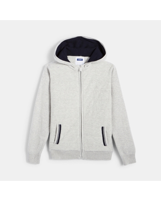 Gilet matelassé à capuche gris garçon