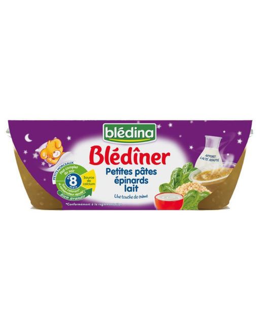 Blédîner - Petites pâtes, épinards et lait (dès 8 mois)