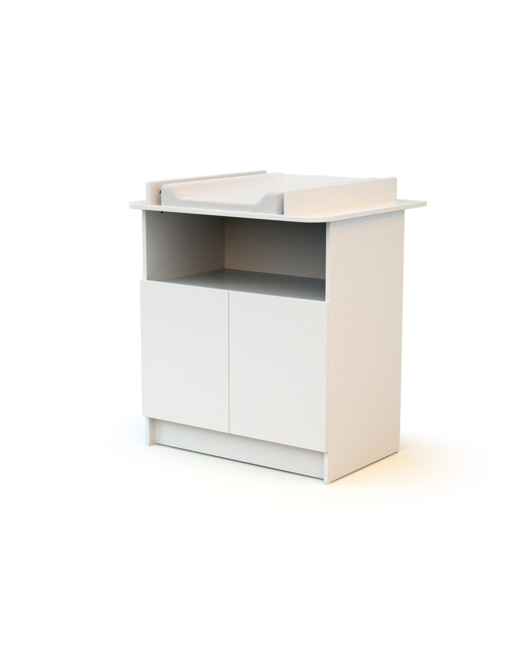 Commode à langer 2 portes, 1 niche en bois