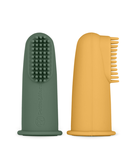 Lot de 2 Brosses à Dents à Doigt en Silicone 2 pcs 0m+