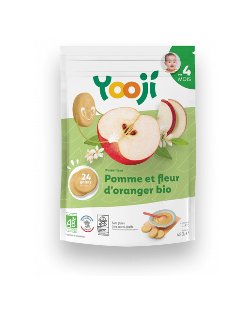 Purée lisse de pomme et fleur d'oranger Bio