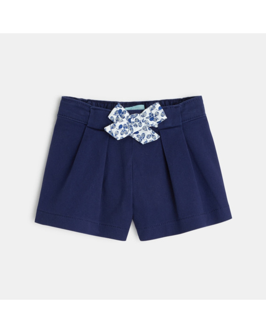 Short à pinces maille piquée bébé fille