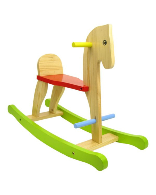 Cheval à bascule en bois