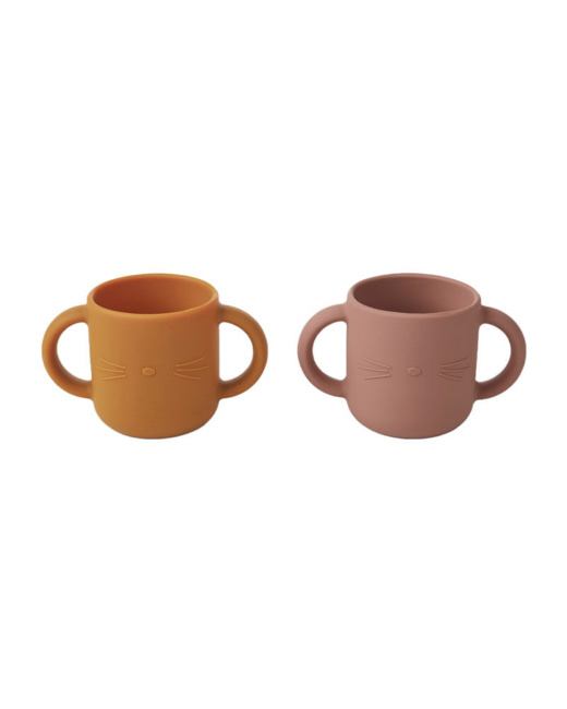 Lot de 2 gobelets en silicone Gene - Cat dark rose