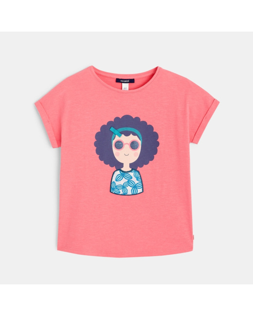 T-shirt à motif personnage rose fille