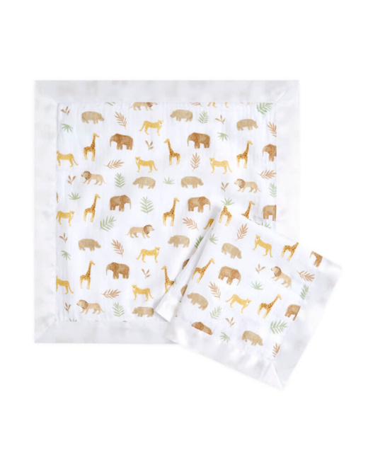Lot de 2 couvertures doudous en mousseline de coton Tanzania