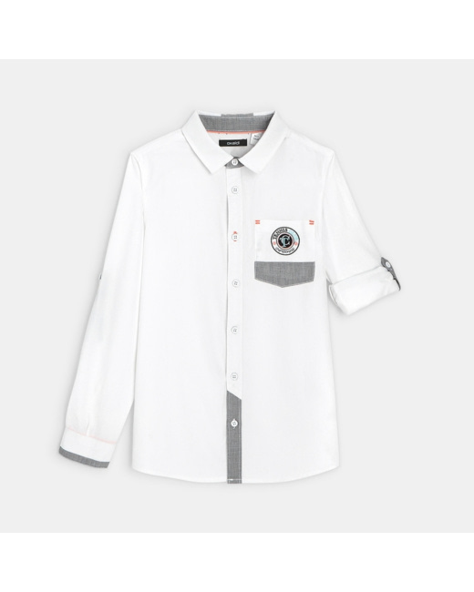 Chemise sportswear chic blanche garçon