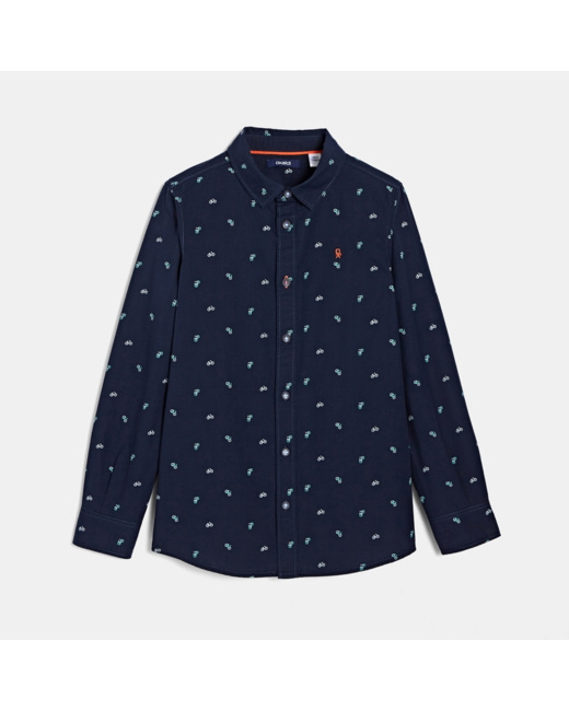 Chemise à motif vélo blanche garçon
