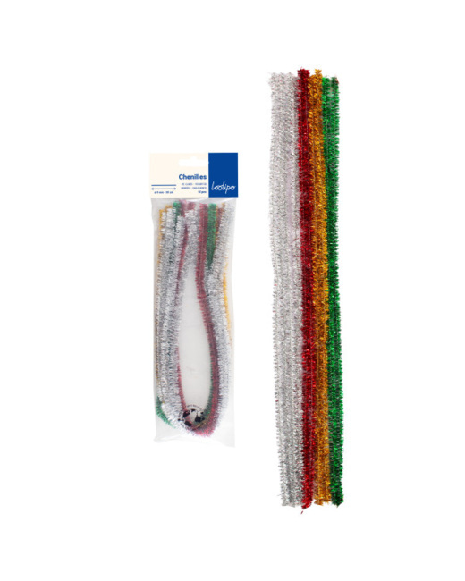 Chenilles Métallisées -  diam 9 mm - 4 Coloris