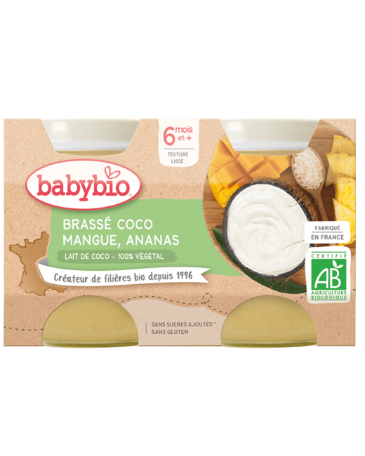 Petits Pots Brassé Végétal Coco, Mangue et Ananas Bio