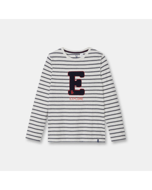 T-shirt à rayures gris garçon