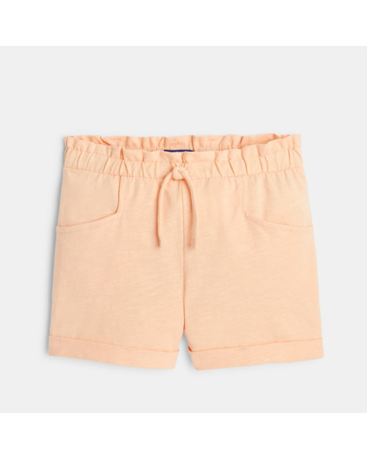 Short en jersey uni orange fille