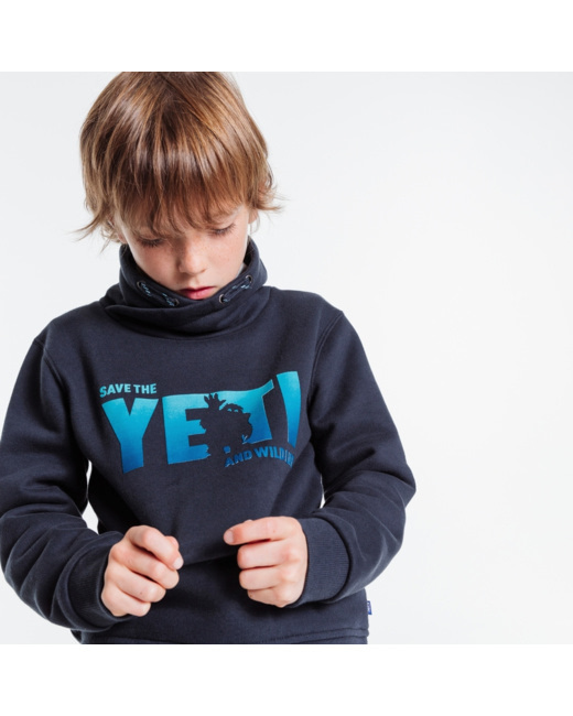 Sweat-shirt à col twisté gris garçon