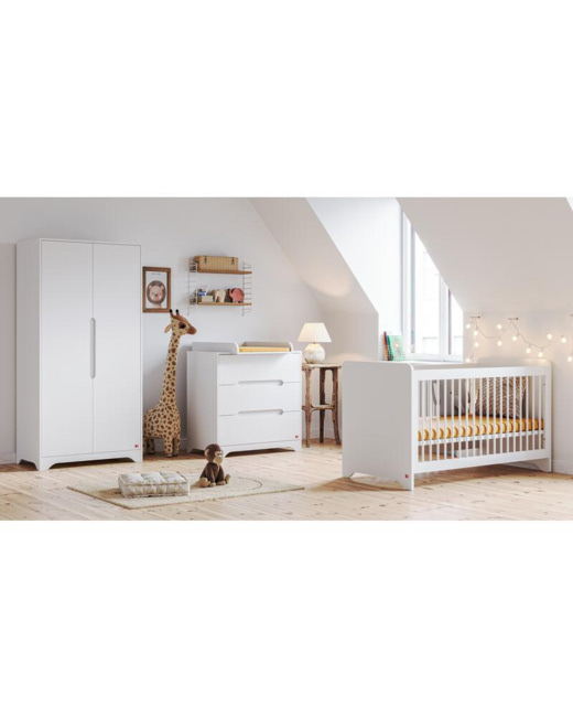 Chambre Trio Ova Lit bébé + Commode + Armoire