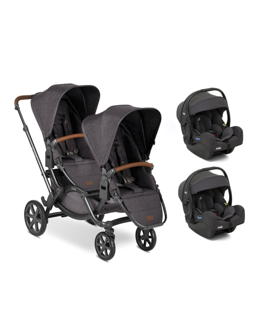 Duo poussette double Zoom + 2 coques i-Gemm Ember de Joie