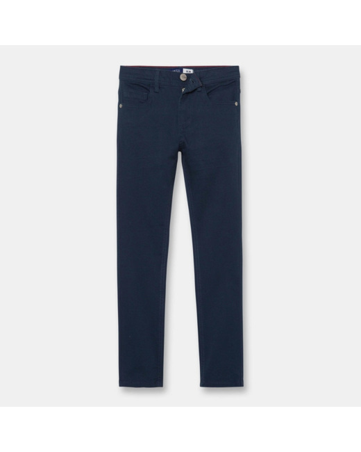 Pantalon slim en toile bleu garçon