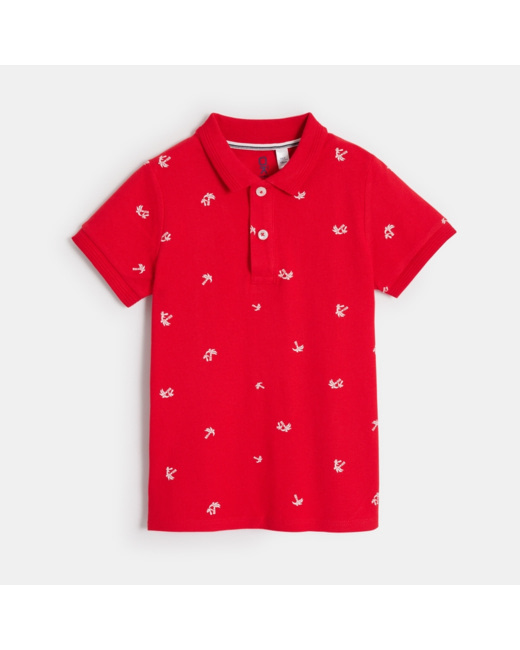 Polo manches courtes imprimés rouge garçon