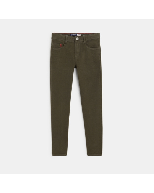 Pantalon slim bi-stretch vert garçon