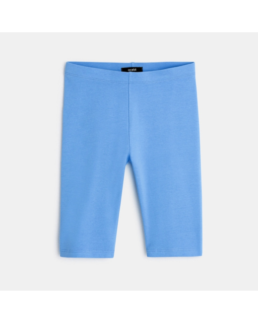 Legging court en jersey uni bleu fille