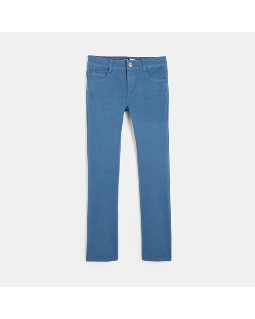 Pantalon en toile bi-stretch bleu garçon