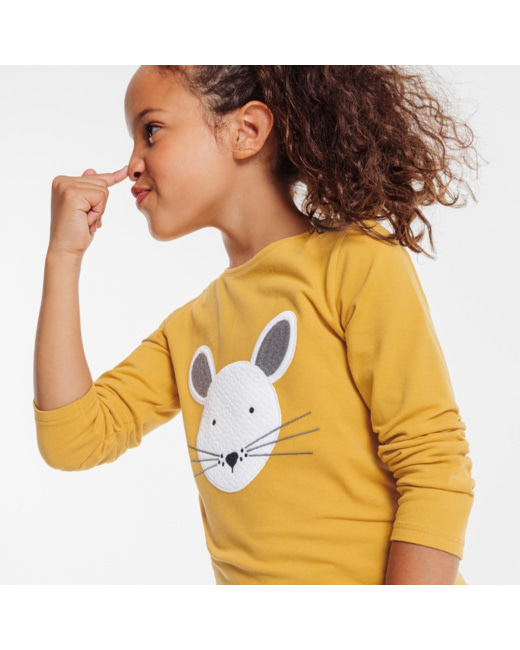 T-shirt à motif animal jaune fille