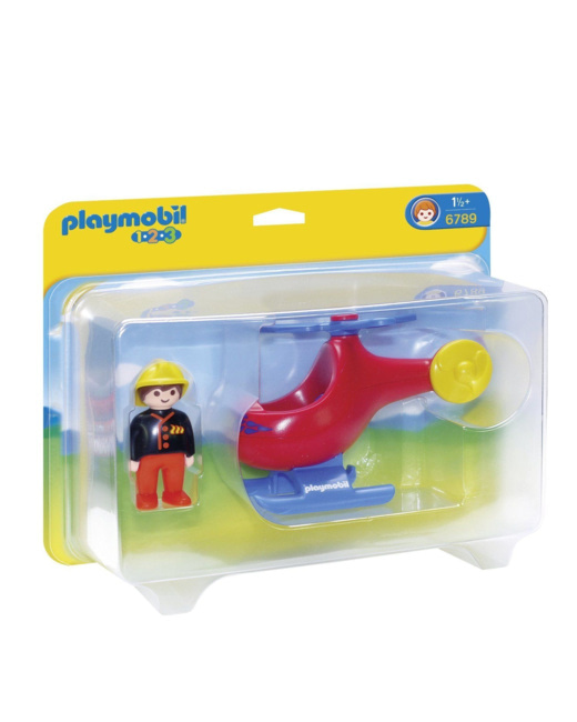 Playmobil 1.2.3 - Pompier avec hélicoptère