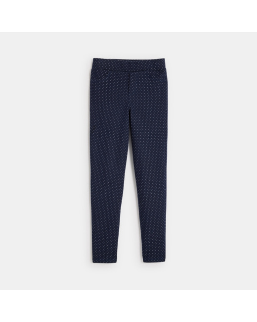 Jegging à pois en jersey milano bleu fille