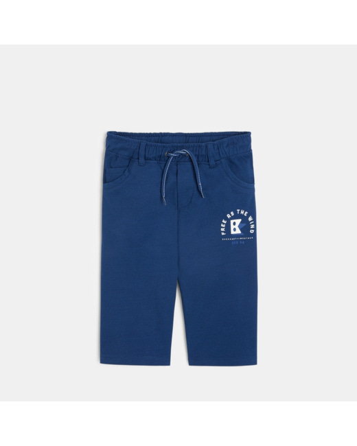 Bermuda en molleton bleu garçon