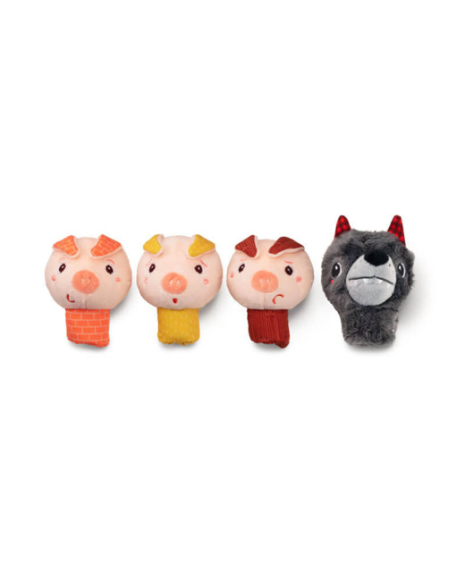 Marionnettes à doigt Le loup et les 3 petits cochons