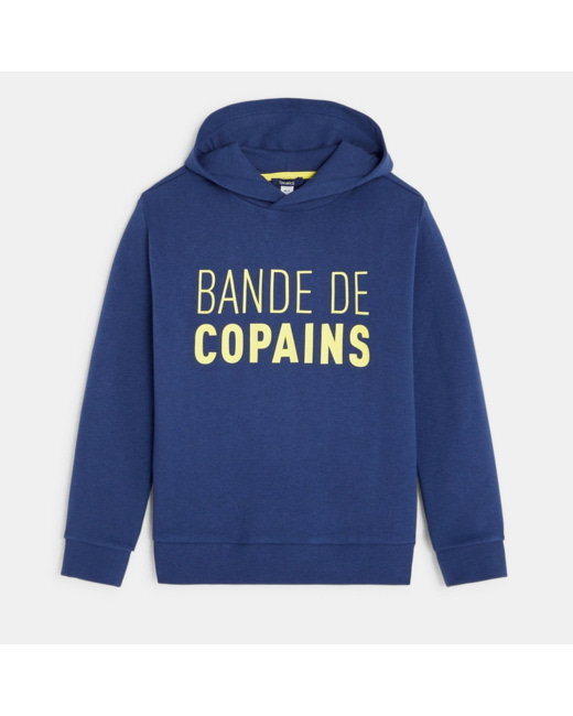 Sweat-shirt à message bleu garçon