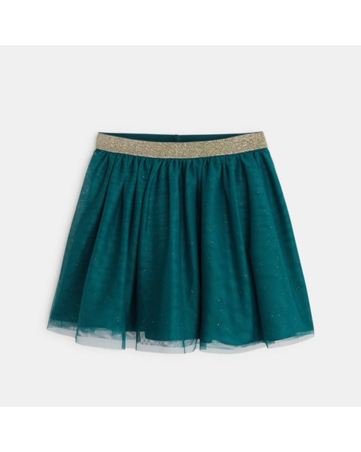 Jupe tutu courte et pailletée verte fille