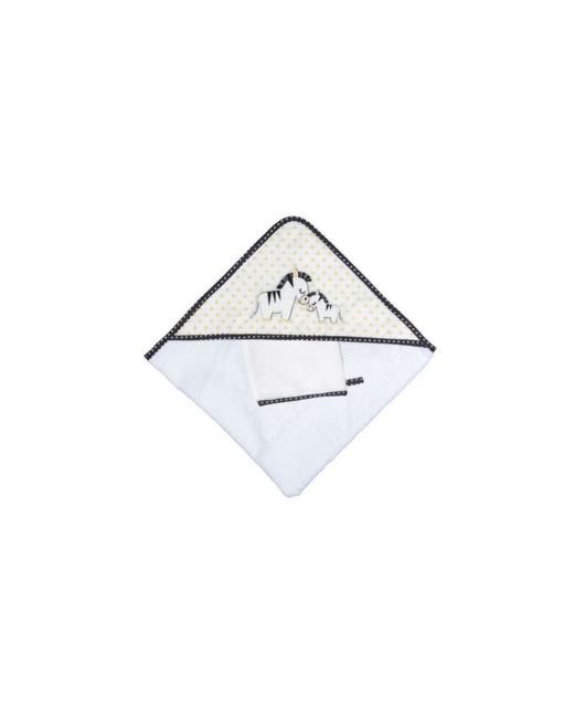 Cape de bain et gant Pluche et Pompon