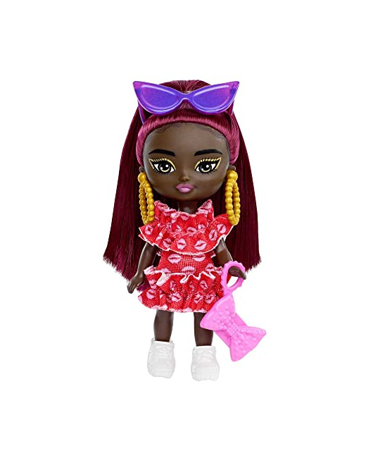 Barbie Extra Mini Minis - cheveux bordeaux avec lunettes de soleil