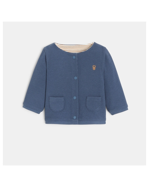 Gilet réversible maille et rayures