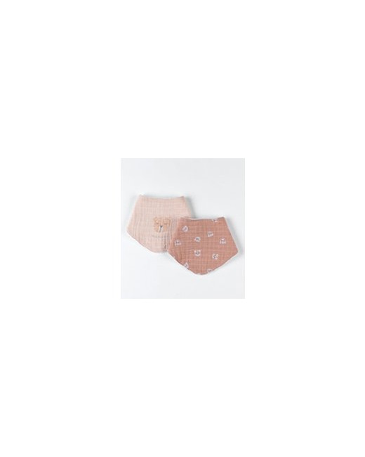Set de 2 bavoirs bandana léopard en mousseline et éponge