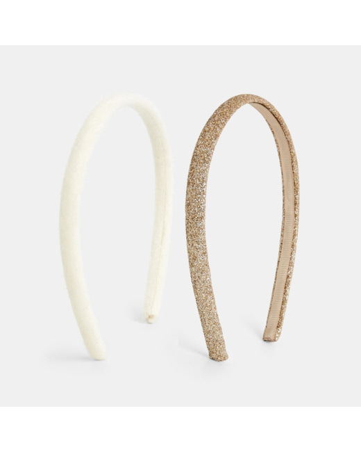 Serre-têtes (lot de 2) beige fille