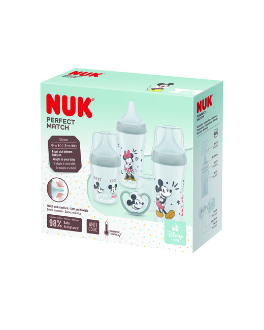 2 Tétines NUK Perfect Match Pour Biberons - Taille S, Silicone, 0+ Mois - Anti-coliques, Sans BPA