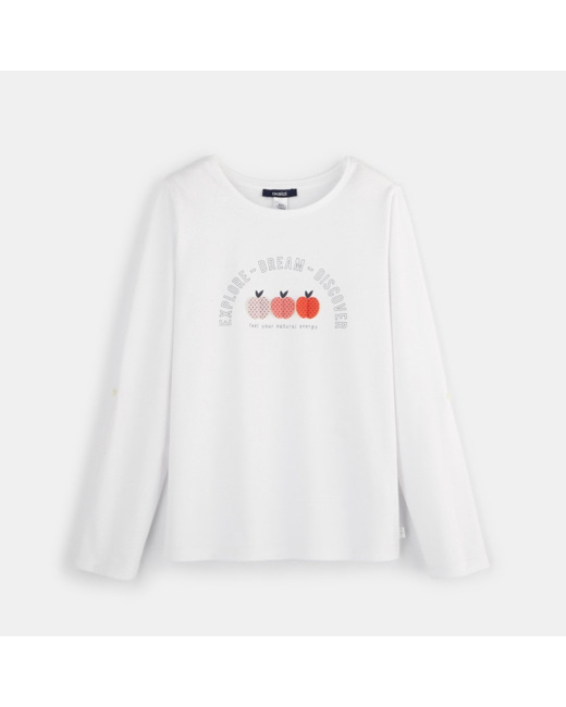 T-shirt à motifs 3D blanc fille