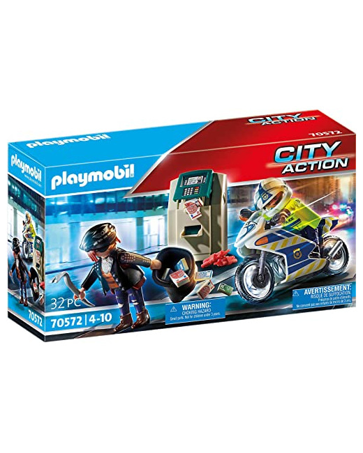 Playmobil City Action - Policier avec moto et voleur