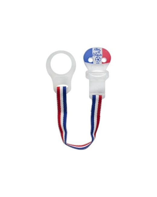 Attache-sucette ruban Allez les bleus