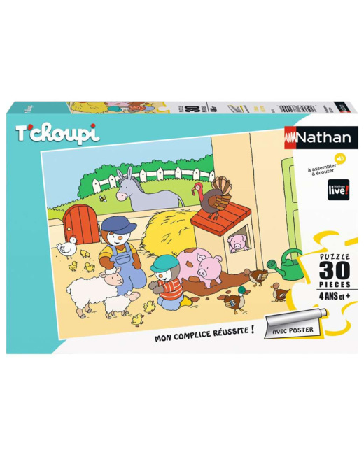 Puzzle T'choupi à la ferme - de 4 ans