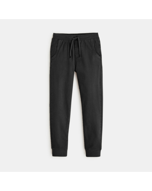 Jogpant uni en toile stretch gris garçon