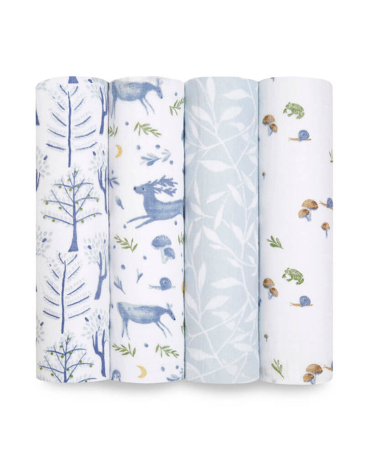 Lot de 4 maxi-langes en mousseline de coton bio Outdoors