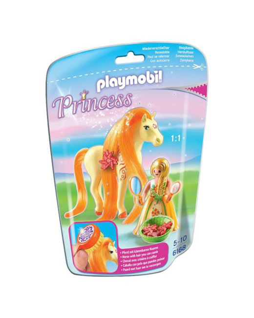 Figurine Princesse Mimosa avec cheval à coiffer