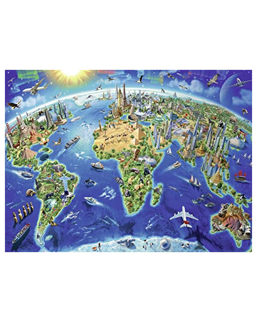 Puzzle XXL - Carte des monuments du monde - 300 pièces