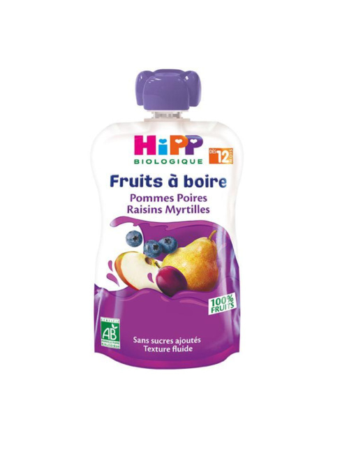 Gourde Pommes Poures Raisins Myrtilles - 1 gourde x 120ml - dès 12 mois