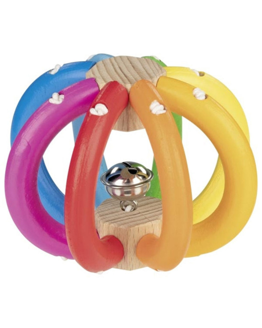Hochet flexible en bois Arc-en-ciel
