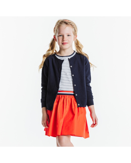Gilet boutonné bleu fille