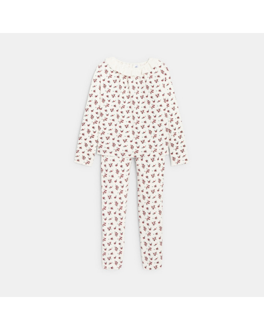 Pyjama en velours imprimé rose fille